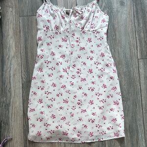Floral Slip Dress with Pink Buds